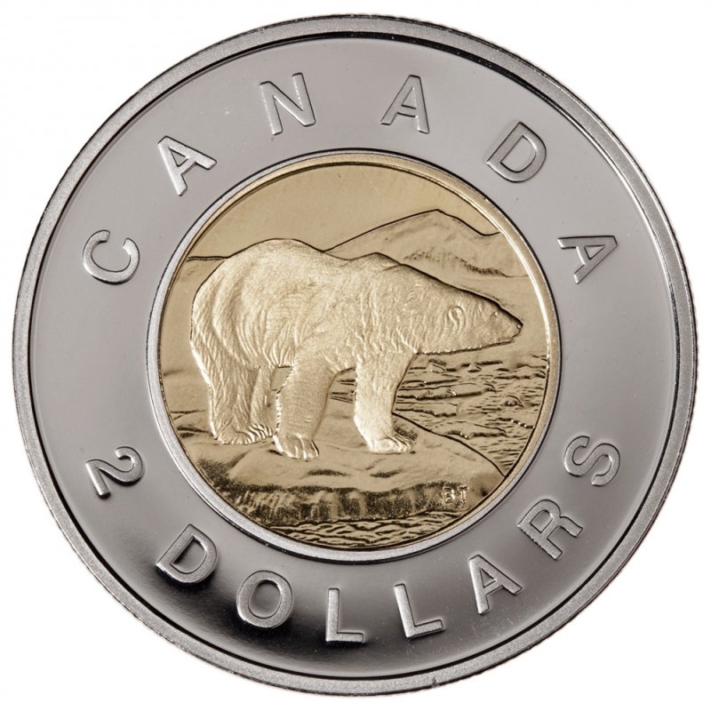 1996 Canadian 2 Polar Bear Toonie Coin Brilliant Uncirculated